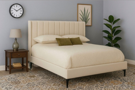 Pat Tossino 160x200 cm Tapitat Catifea Nuanta Ivory Somiera Inclusa Marketmob [1]