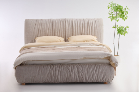 Produse - Pat Venere 180x200 cm Lada Depozitare Tapitat Stofa Bej Somiera Inclusa ( ML 2506 )