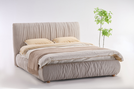 Produse - Pat Venere 160x200 cm Tapitat Stofa Bej Somiera Inclusa ( ML 2506 )