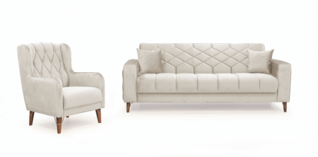 Set 3+2+1 Melissa Catifea Lada Depozitare 02-103 Bej [2]