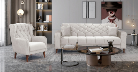 Set 3+2+1 Melissa Catifea Lada Depozitare 02-103 Bej [1]