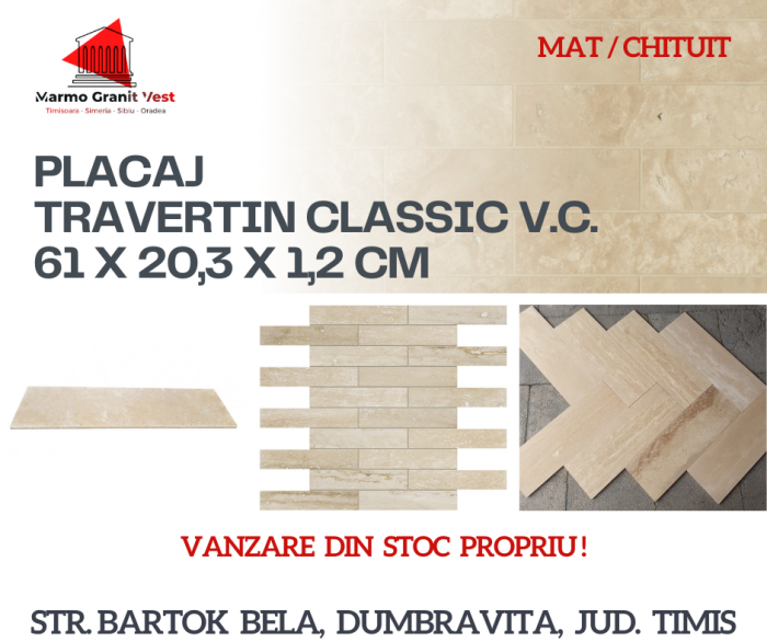 TRAVERTIN CLASSIC VEIN CUT 61X20,3X1,2 CM [5]