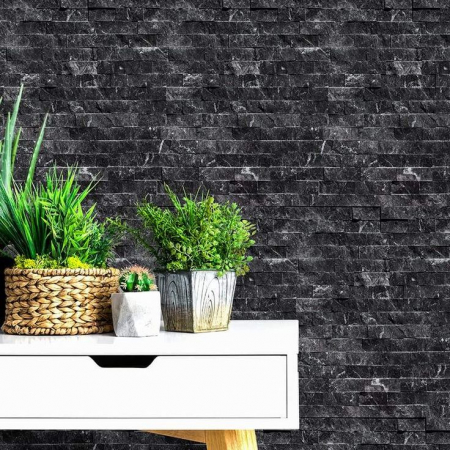 PIATRĂ DECORATIVĂ - SCAPITAT - SPLITFACE MARMURA NEAGRA 15X5 CM