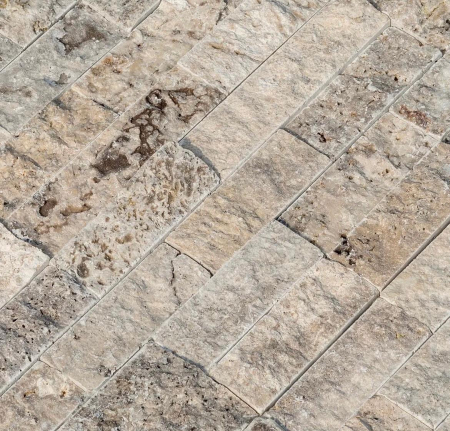 SPLITFACE TRAVERTIN SILVER 15 X 5 CM [3]