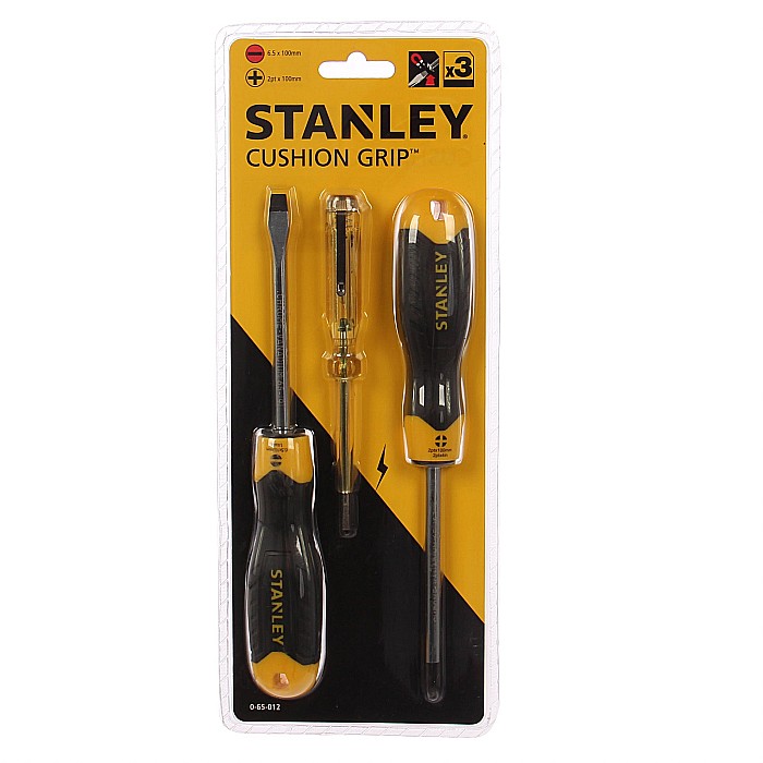 0-65-012, SET SURUBELNITE, CUSHION GRIP, 3 BUC PLUS TESTER, STANLEY [1]