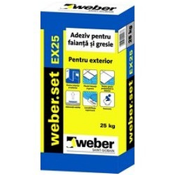 ADEZIV GRESIE SI FAIANTA EXTERIOR,GRI, EX25, 25 KG, WEBER [2]