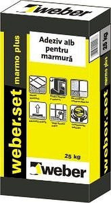 ADEZIV FLEXIBIL PLACARI PORTELANATE SI MARMURA, WEBER MARMOPLUS, 25KG, ALB [2]