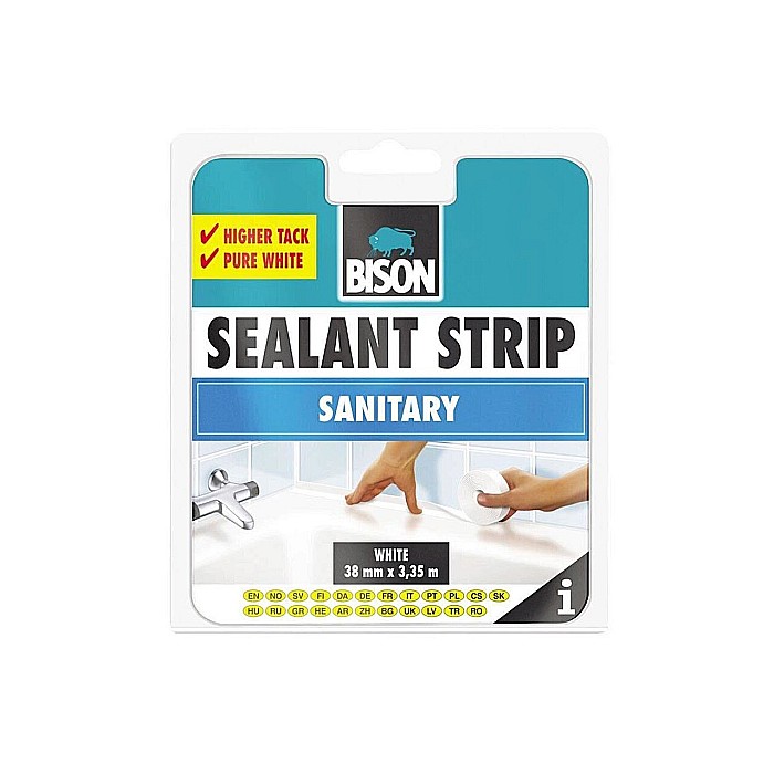 BANDĂ DE ETANȘARE SILICONICĂ, 490104, SEALANT STRIP, ALB, 38MMX3, 35M, BISON [1]