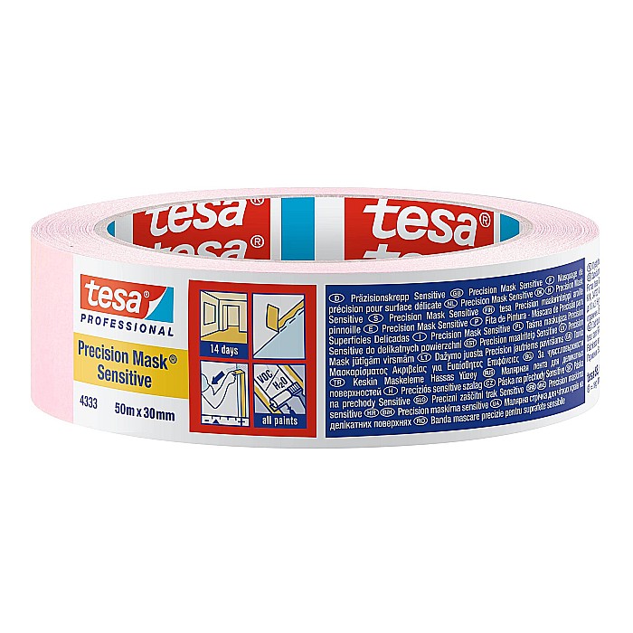BANDA MASCARE, SENSITIVE, 25MX30MM, ROZ, TESA [1]