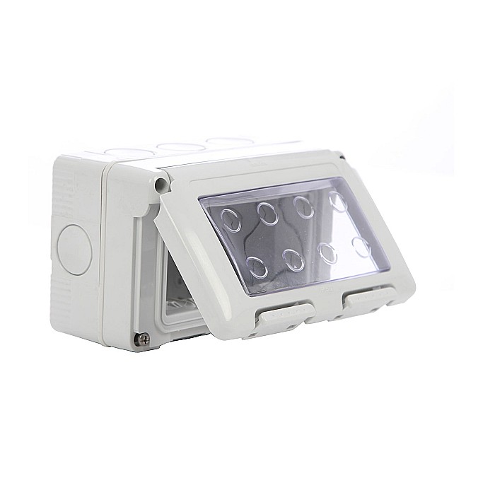 CADRU APARENT, SYSTEM GW27044, 4 MODULE, IP55, GRI, PENTRU PRIZA / INTRERUPATOR, GEWISS [1]