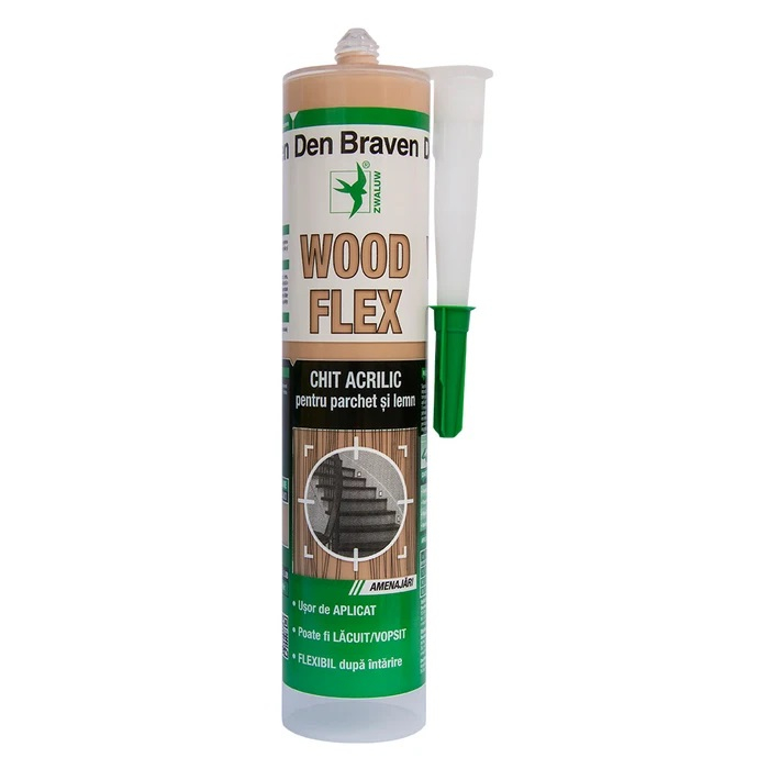 CHIT ACRILIC PENTRU PARCHET SI LEMN, WOODFLEX, PIN, 280ML, 12003759, DEN BRAVEN [2]