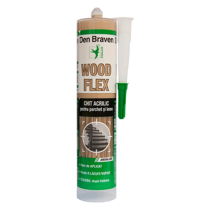 CHIT ACRILIC PENTRU PARCHET SI LEMN, WOODFLEX, STEJAR, 280ML, 12003758, DEN BRAVEN [2]