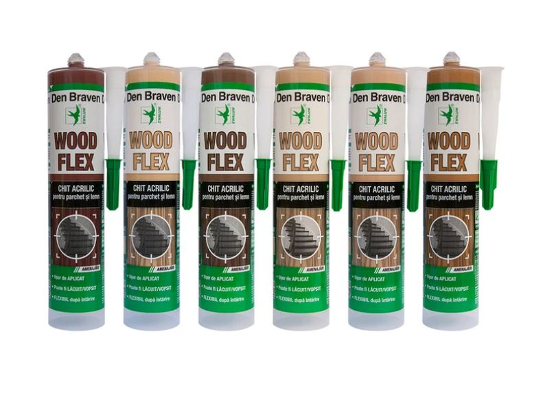 CHIT ACRILIC PENTRU PARCHET SI LEMN, WOODFLEX, WENGE, 280ML, 12003755, DEN BRAVEN [2]