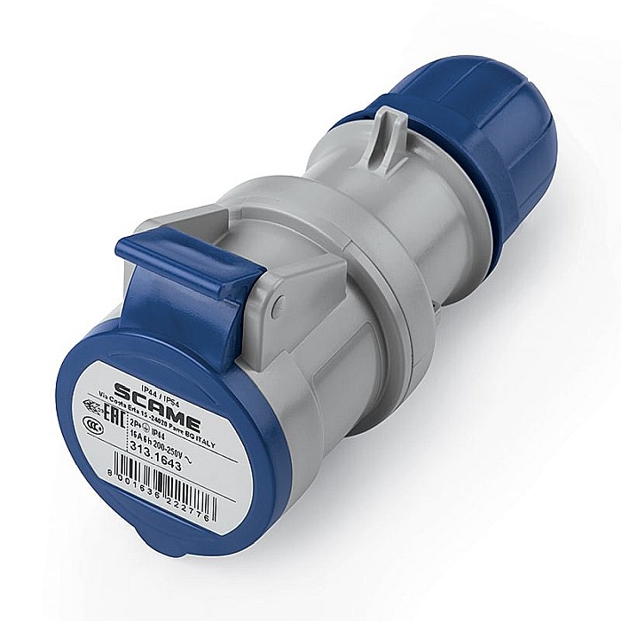 PRIZA PE CABLU, 2P+E IP44, 16A 6H, 200-250V, SCAME [1]