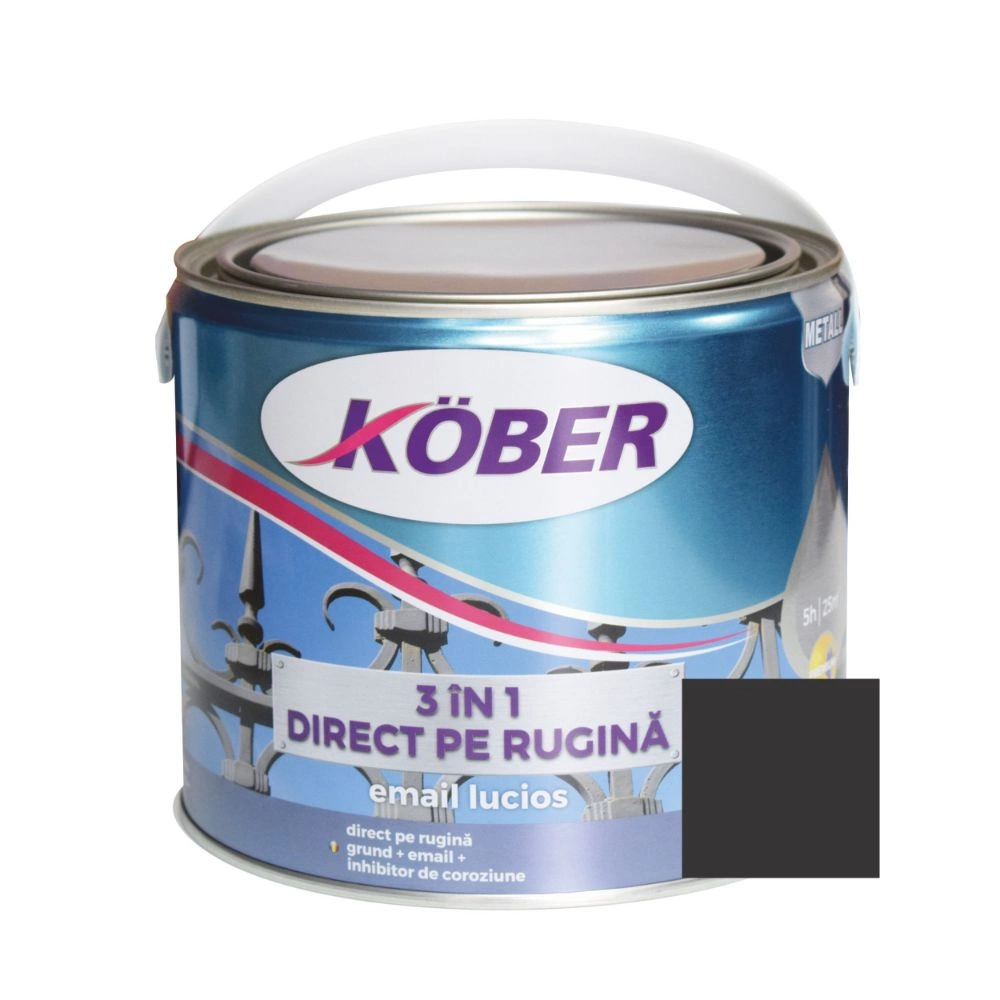 Email 3 in 1 pentru metal, 10l Kober, Negru [1]