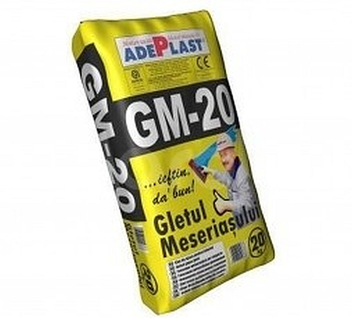 GLETUL MESERIASULUI ADEPLAST GM-20, PENTRU INTERIOR, PE BAZA DE IPSOS, 20KG [3]