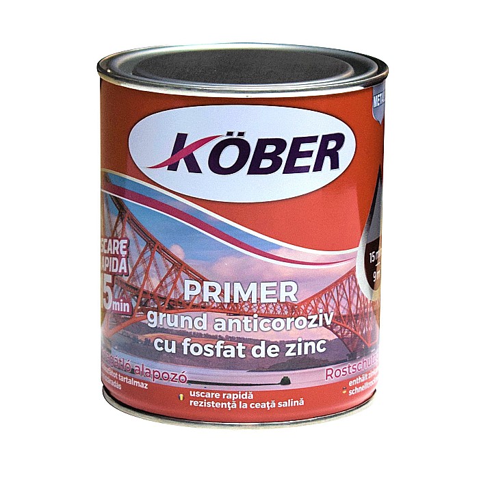 GRUND PENTRU METAL CU ZINC, PRIMER, ROSU OXID, 0.75L KOBER [1]
