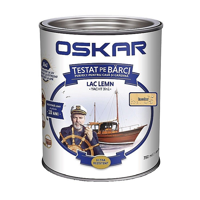 LAC PENTRU LEMN, INTERIOR / EXTERIOR, YACHT, INCOLOR, 0.75L, OSKAR [1]