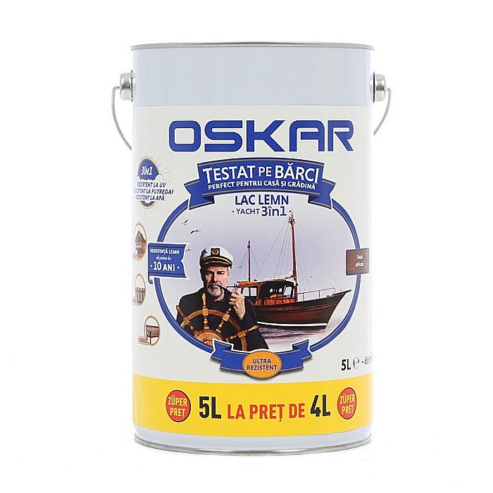 LAC PENTRU LEMN. INTERIOR / EXTEROR, YACHT, INCOLOR, 5L, OSKAR [2]