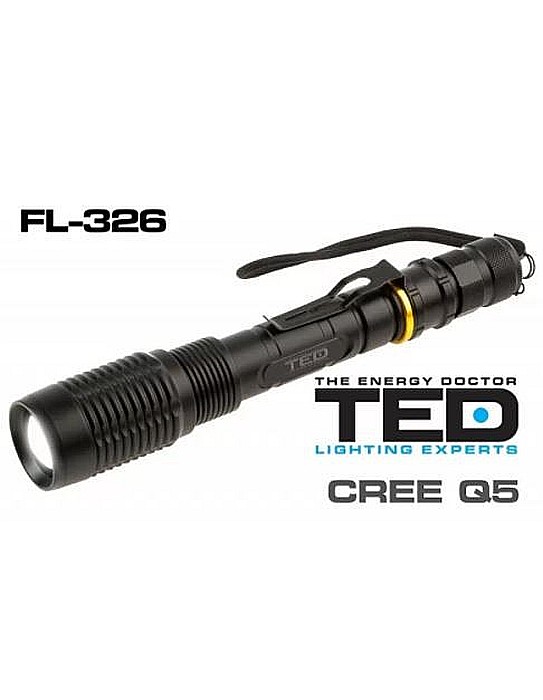 LANTERNA METALICA, YM-326TED, LED CREE INCLUDE 2 ACUMULATORI 18650 LI-ION, TED ELECTRIC [1]