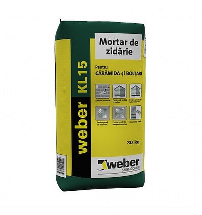 MORTAR CARAMIDA, KL15,  30KG, WEBER [2]