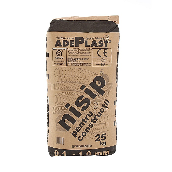 NISIP PENTRU CONSTRUCTII, ADEPLAST, INTERIOR / EXTERIOR, 25 KG [1]