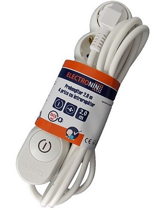 PRELUNGITOR, AG4115A02, ALB-GRI, 4 PRIZE 2M 3X1.5 CU INTRERUPATOR, ELECTRONIN [1]