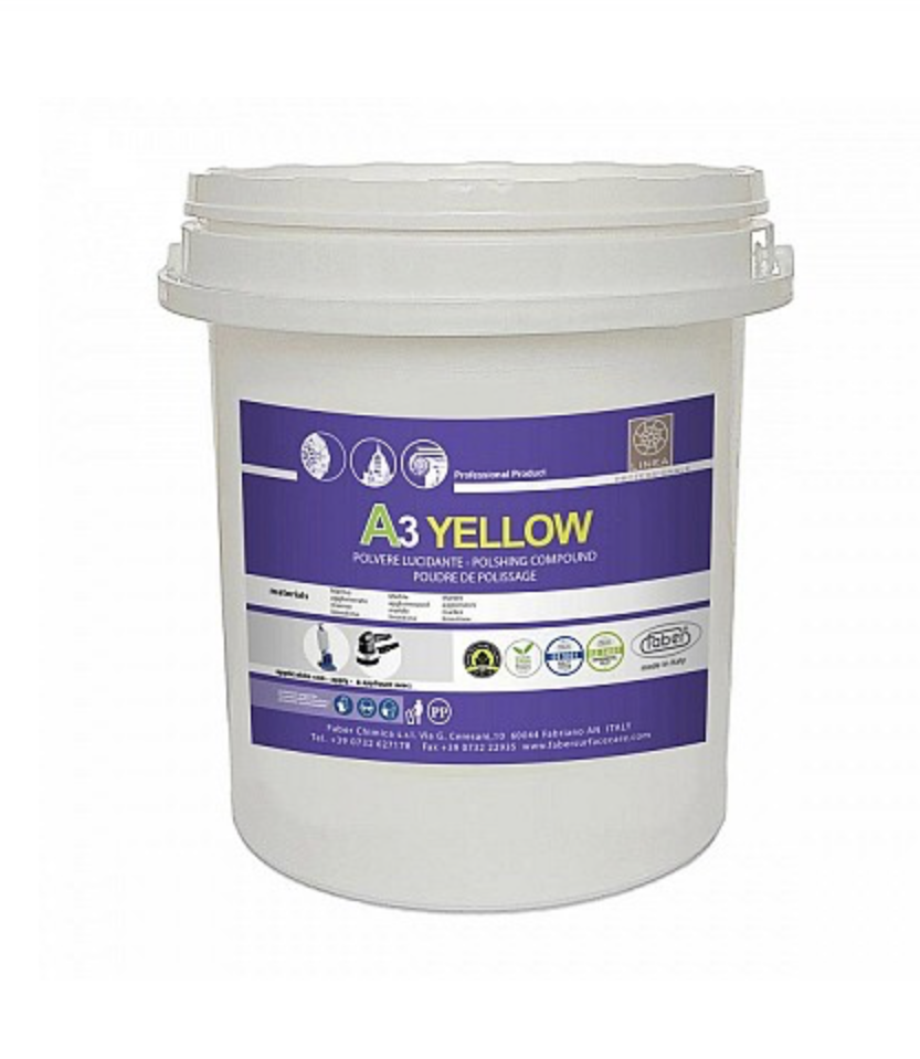 Pudră de lustruit pentru marmură, calcar, travertin și aglomerate, A1 Yellow, 5kg Faber [1]