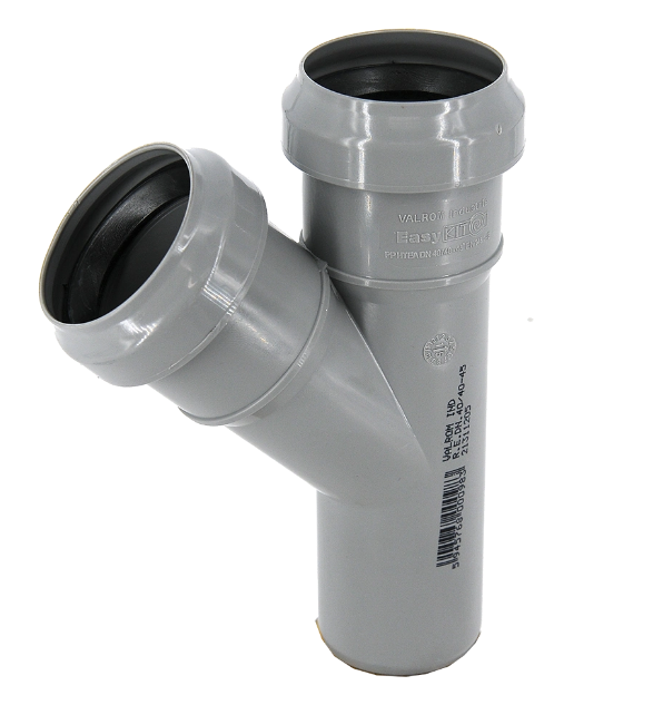 RAMIFICATIE PVC CU INEL, D 40X40MM, 45º [1]