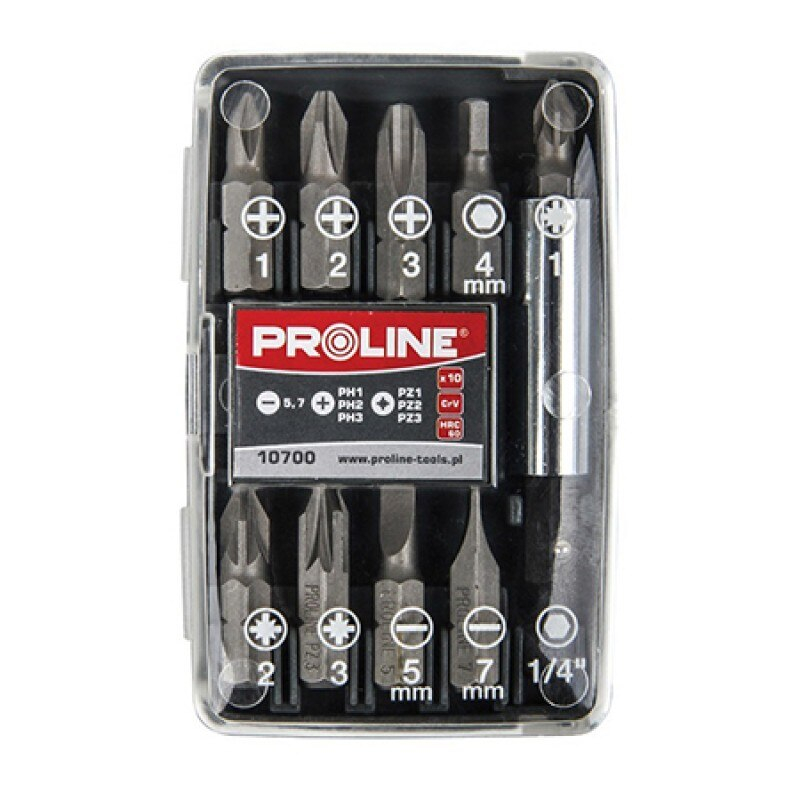 SET VARFURI IN CUTIE CU MANER (PH, PZ, NEG, PL) , ¼”, 10 BUC/ SET, 10700, PROLINE [2]