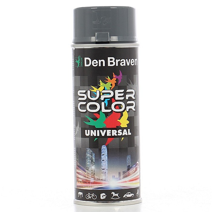 SPRAY, SUPER COLOR UNIVERSAL, GRI METAL, RAL7011, 400ML, DEN BRAVEN [1]