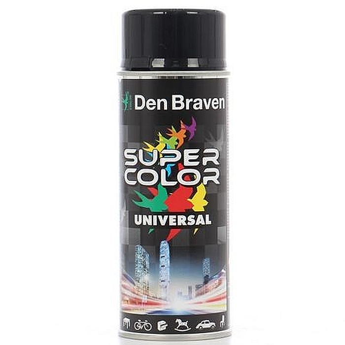SPRAY, SUPER COLOR UNIVERSAL, NEGRU INTENS, RAL9005, 400ML, DEN BRAVEN [1]