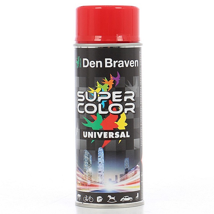 SPRAY, SUPER COLOR UNIVERSAL, ROSU TRAFIC, RAL3020, 400ML, DEN BRAVEN [1]