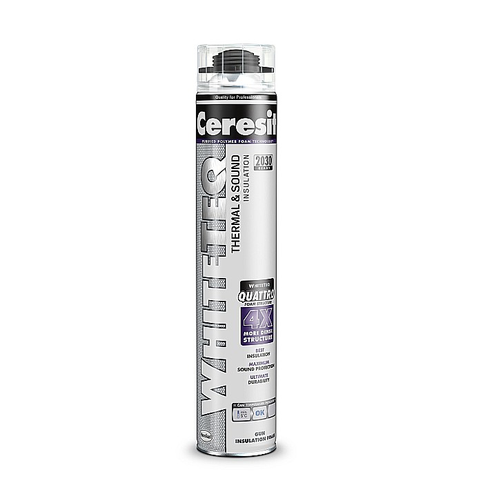 SPUMA POLIURETANICA, PENTRU PISTOL, WHITE TEQ, 750ML, CERESIT [1]