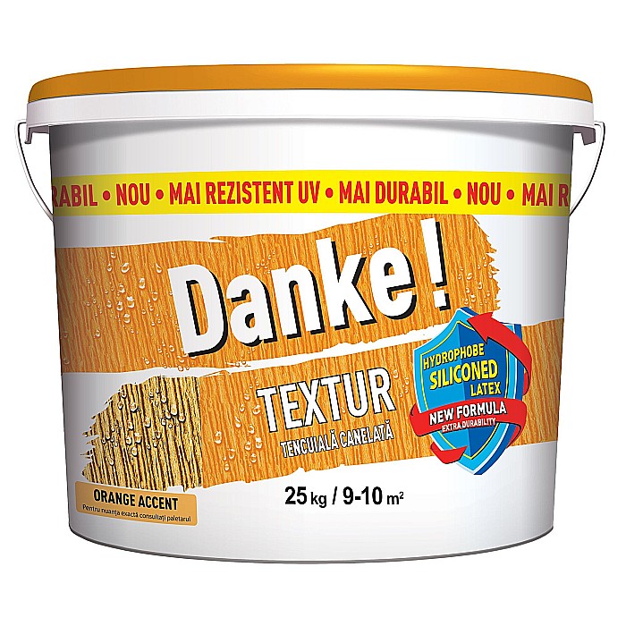 TENCUIALA DECORATIVA, TEXTUR, EXTERIOR, CREM LUMINOS, 25KG, DANKE [2]