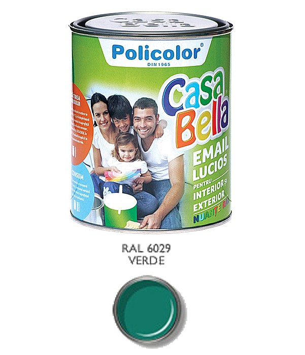 VOPSEA ALCHIDICA PENTRU LEMN / METAL, INTERIOR / EXTERIOR, VERDE RAL6029, 2.5L, CASABELLA [1]