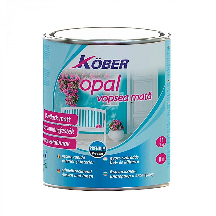 VOPSEA ALCHIDICA PENTRU LEMN / METAL, INTERIOR / EXTERIOR, ALB OPAL, 0.75L, KOBER [1]