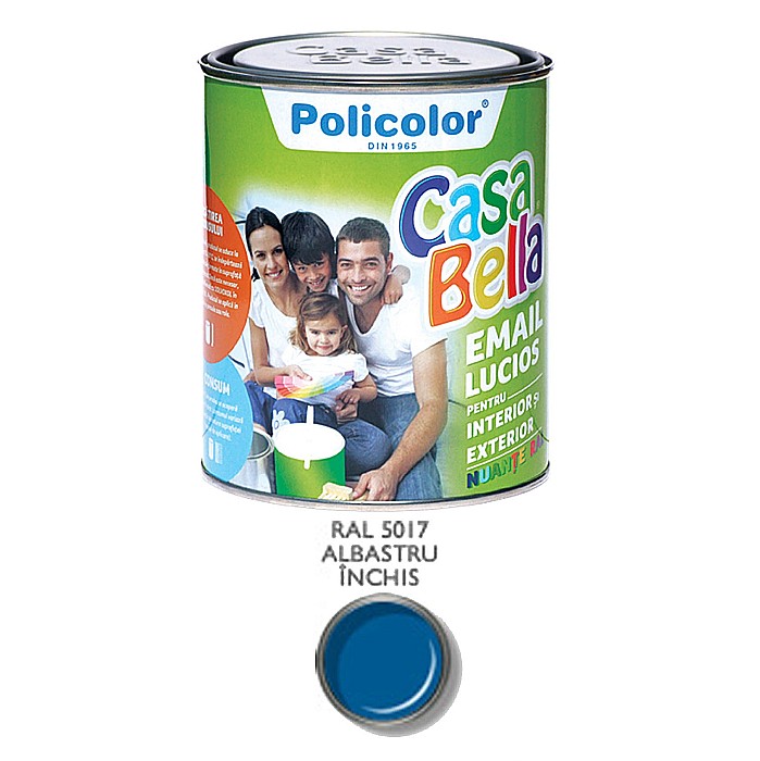 VOPSEA ALCHIDICA PENTRU LEMN / METAL, INTERIOR / EXTERIOR, ALBASTRU INCHIS RAL5017, 0.75L, CASABELLA [1]