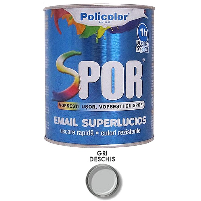 VOPSEA ALCHIDICA PENTRU METAL, INTERIOR / EXTERIOR, GRI DESCHIS, 0.75L, SPOR [1]