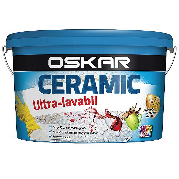 VOPSEA SUPERLAVABILA INTERIOR, ALBA, CERAMIC, 15L, OSKAR [2]