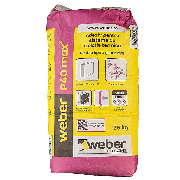 WEBER P40 PRO MAX2 ADEZIV VATA MINERALA, 25KG [1]
