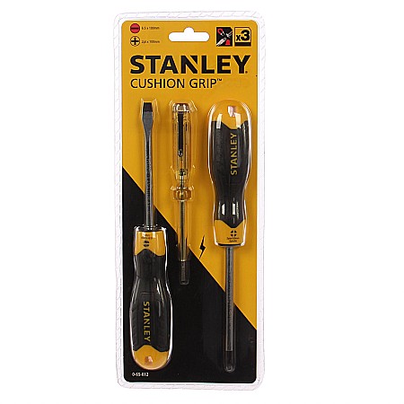 Scule si unelte - 0-65-012, SET SURUBELNITE, CUSHION GRIP, 3 BUC PLUS TESTER, STANLEY