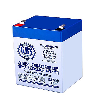 Electrice - ACUMULATOR 12V, AGM, GBS12505, 5.05A AGM VRLA TED PENTRU SISTEME DE SECURITATE F1 GBS, TED