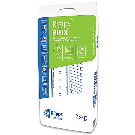 Materiale de constructii - ADEZIV GIPS CARTON RIGIPS RIFIX, PE BAZA DE IPSOS, 25 KG