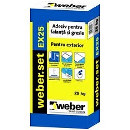 ADEZIV GRESIE SI FAIANTA EXTERIOR,GRI, EX25, 25 KG, WEBER [1]