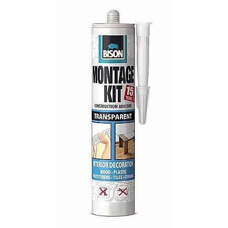 Amenajari pentru interior - ADEZIV PENTRU CONSTRUCTII, MONTAGEKIT SUPER STRENGHT, TRANSPARENT, 350G, BISON