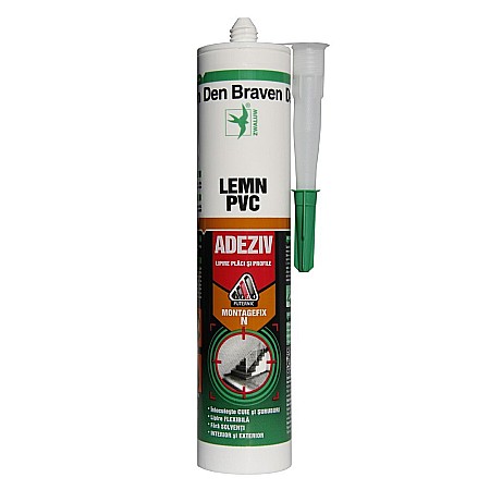 Amenajari pentru interior - ADEZIV PENTRU LEMN SI PVC, MONTAGEFIX, 280ML, DEN BRAVEN