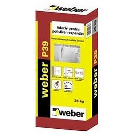 Termoizolatii - ADEZIV PENTRU POLISTIREN EXPANDAT ,WEBER P39, 25KG, GRI