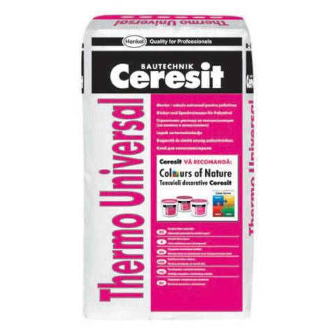 Adezivi termoizolatie - ADEZIV THERMO UNIVERSAL POLISTIREN SI VATA 25KG CERESIT
