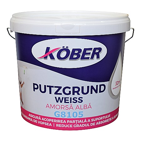 Amorsa perete - AMORSA ALBA, PUTZGRUND WEISS, 15L, G8105, KOBER
